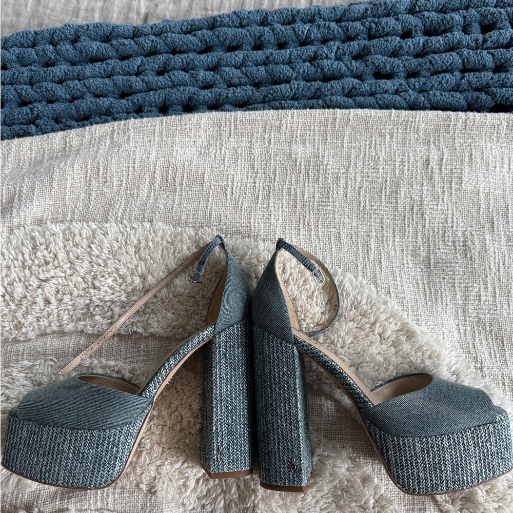 Jessica Simpson Denim Blue Platform Heels